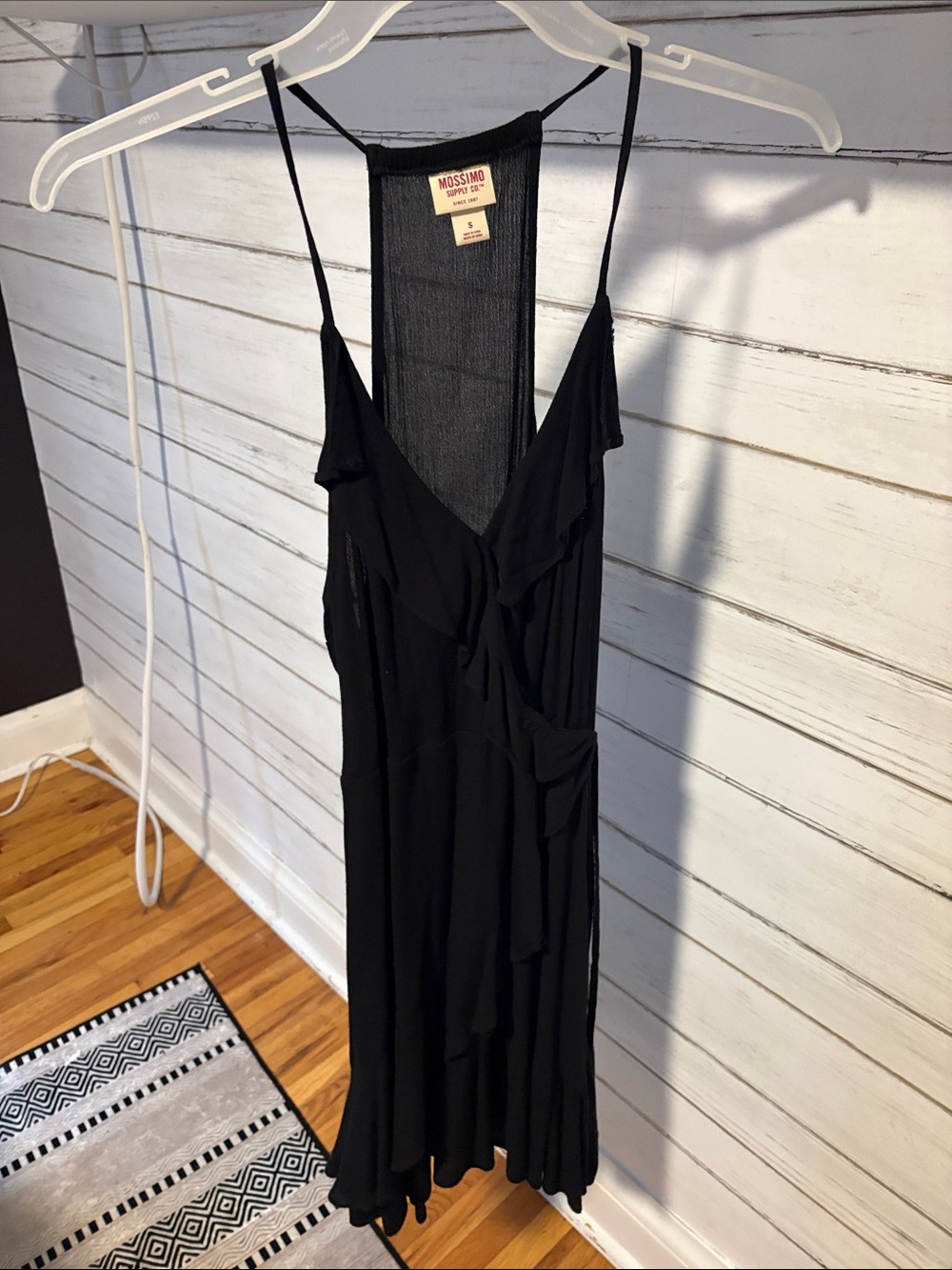Mossimo Supply Co. Black Strapless Ruffle Slip Dress